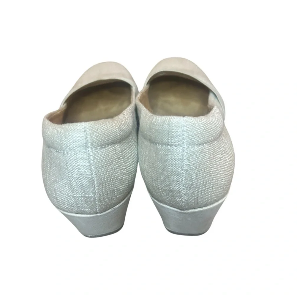 Naturalizer N5 Comfort Cream Canvas Wedge Slip On Shoes Women’s 7.5M